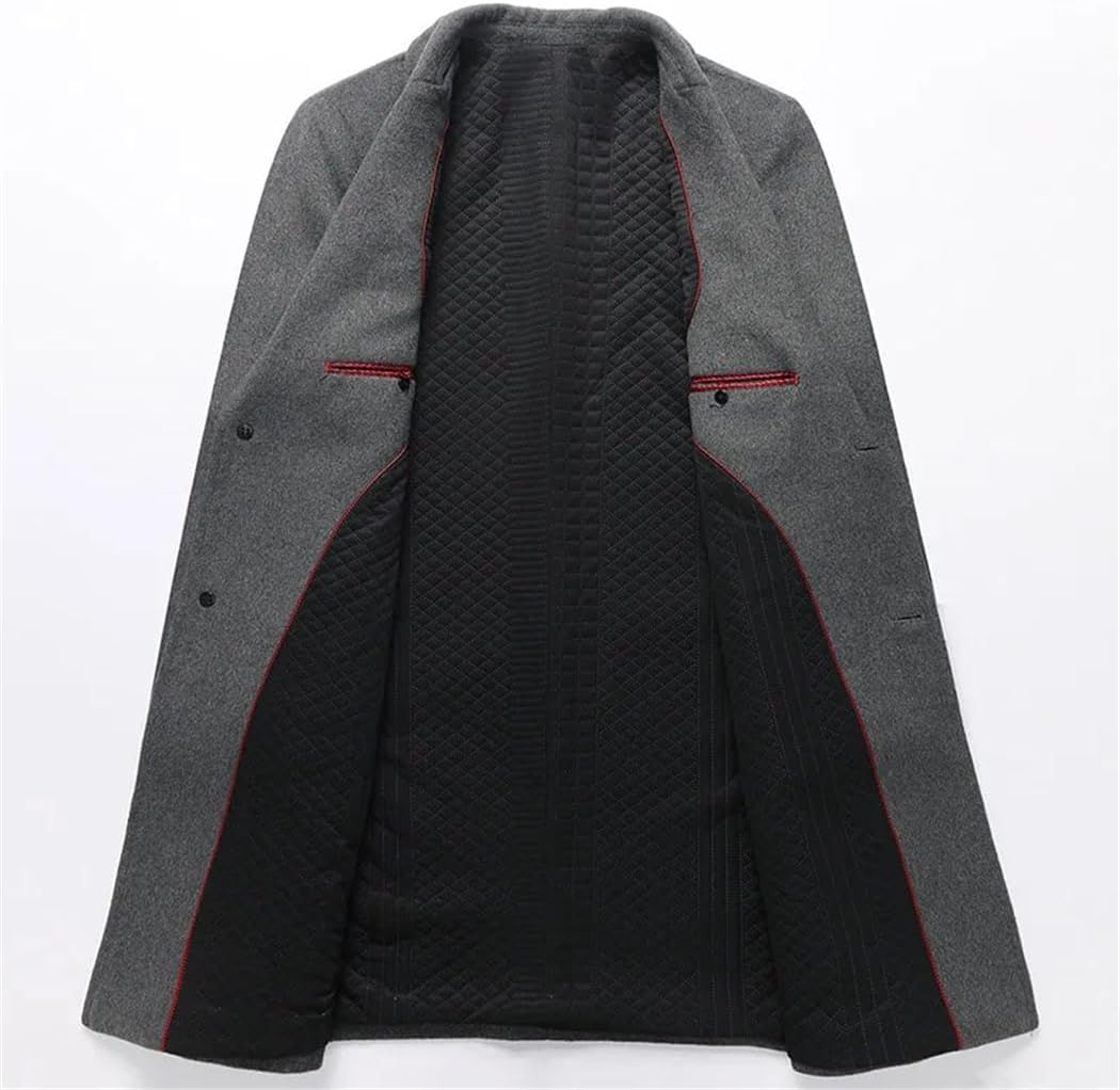 Haitpant Men's Winter Long Style Jacket Fashion Woolen Coat Wool Trench Coat Men Dress Jacket