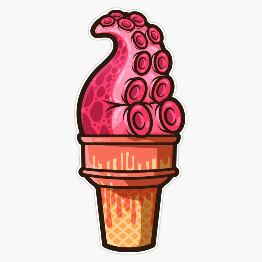 LAD Studio Tentacle Treat (Pink Ink) Sticker Vinyl Bumper Sticker Decal Waterproof 5"