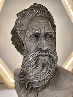 Large Greek Statue, Poseidon Bust Statue, Greek Mythology, Greek God Statue, Roman Statues Sculptures, Garden Statues, Greek Home Decor