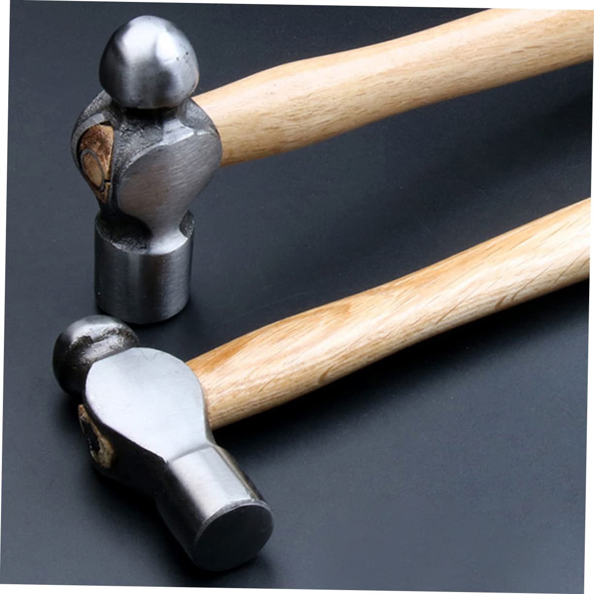 IWOWHERO Jewelry Making Chasing Hammer Large Face Carbon Steel Wood Handle Design