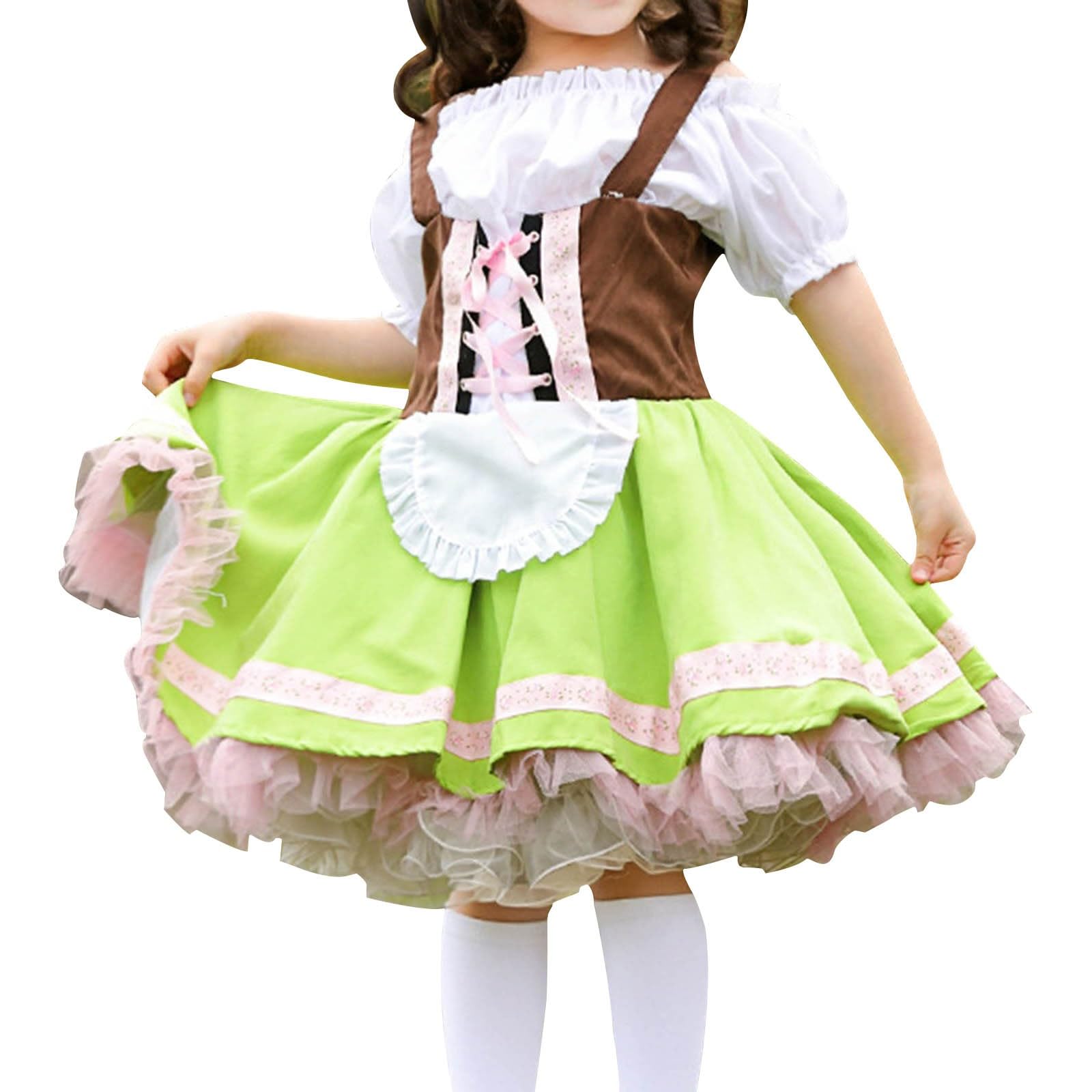 Vestido tirolés con delantal para niñas