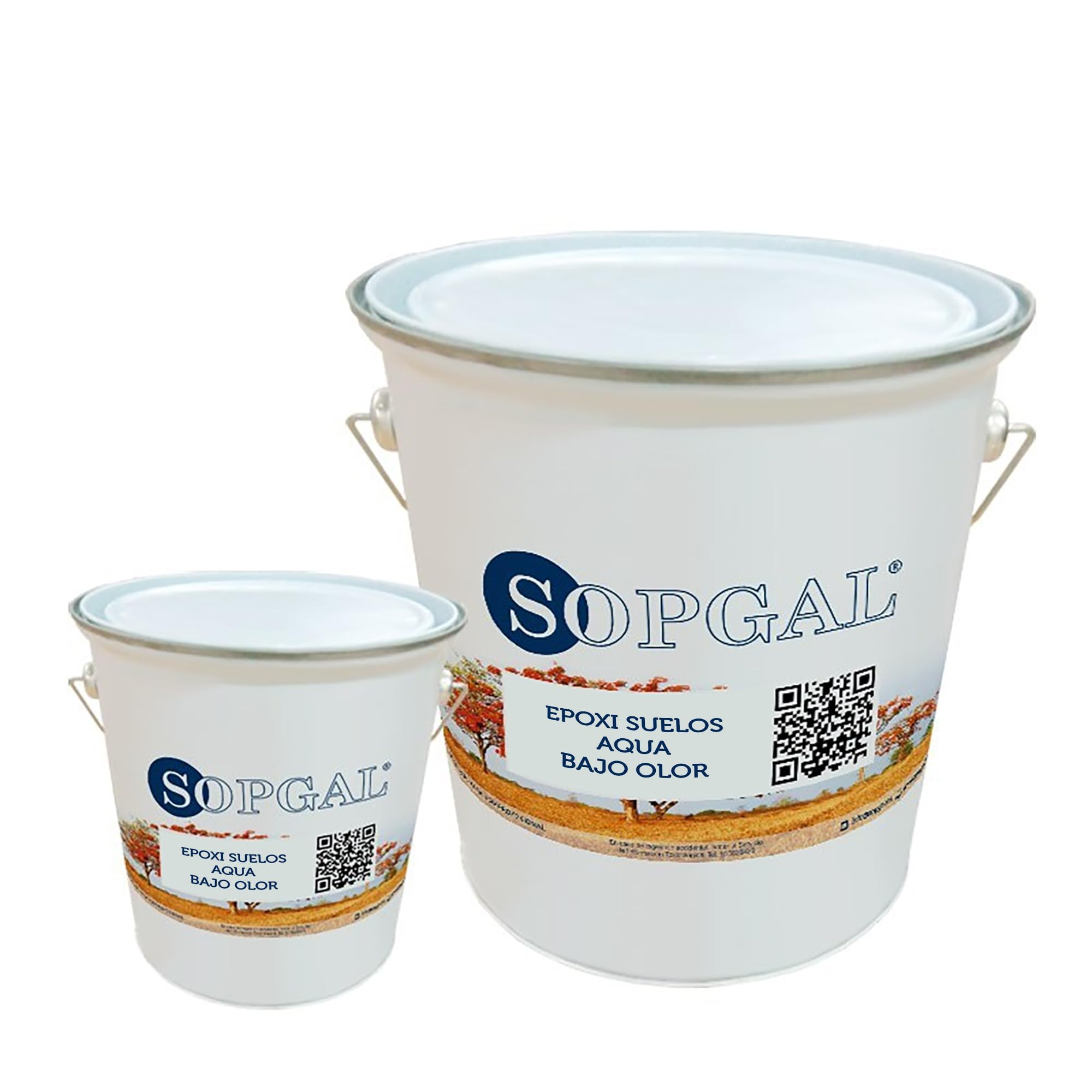 Sopgal Pintura Epoxi Bicomponente Base Agua y Bajo Olor 5kg+1kg Gris