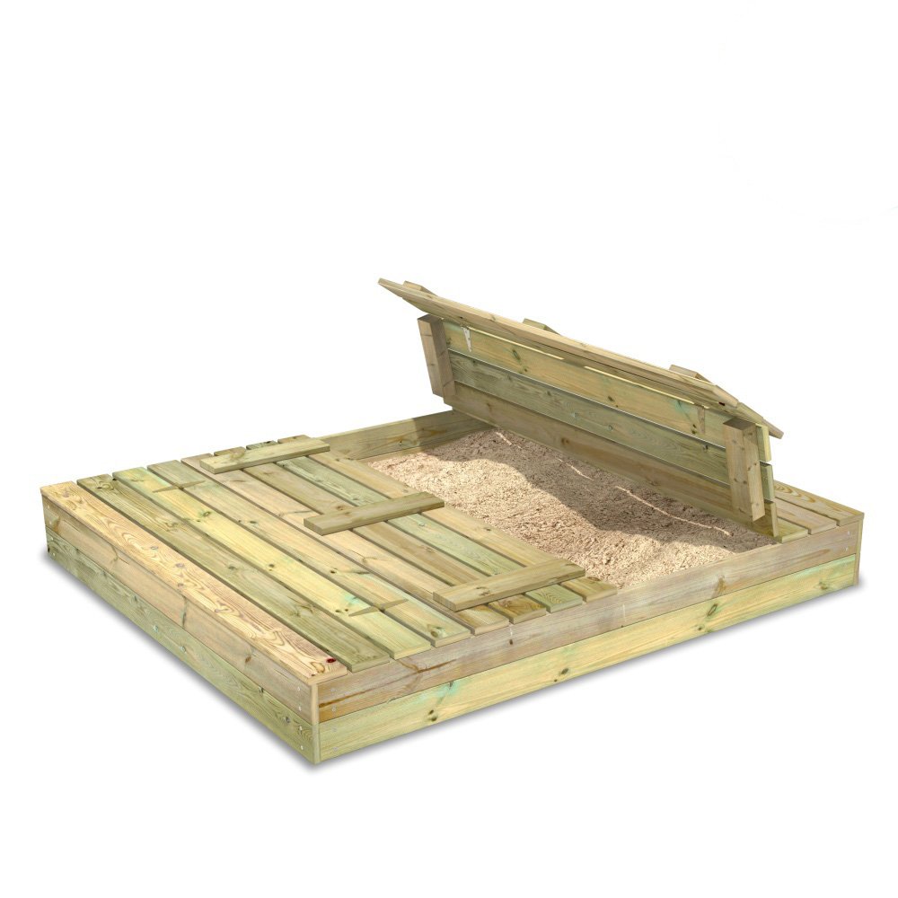 Sandkasten Sandbox Sandkiste mit Klappdeckel - WICKEY Flippey 150x165 cm