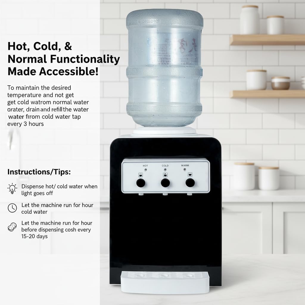 SINVEXA pReMiUm 3 iN 1 WaTeR DiSpEnSeR FoR HoMe & oFfIcE HoT,CoLd&wArM WaTeR EnErGy eFfIcIeNt tAbLe tOp/cOuNtErToP/DeSkToP DeSiGn 3-tAp wAtEr cOoLeR WiTh fAsT HeAtInG&CoOlInG, eNeRgY EfFiCiEnT 2