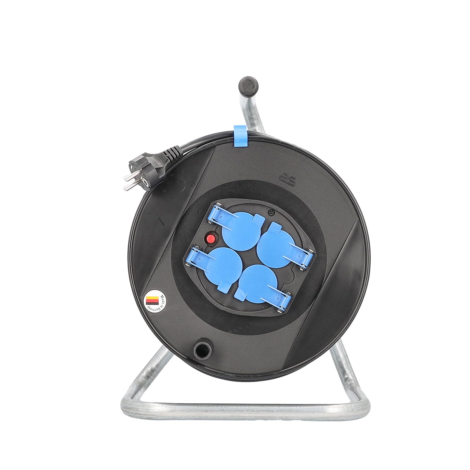as - Schwabe Kabeltrommel 50m, IP20 Innenbereich, 4-fach, Thermoschutzschalter, Made in Germany