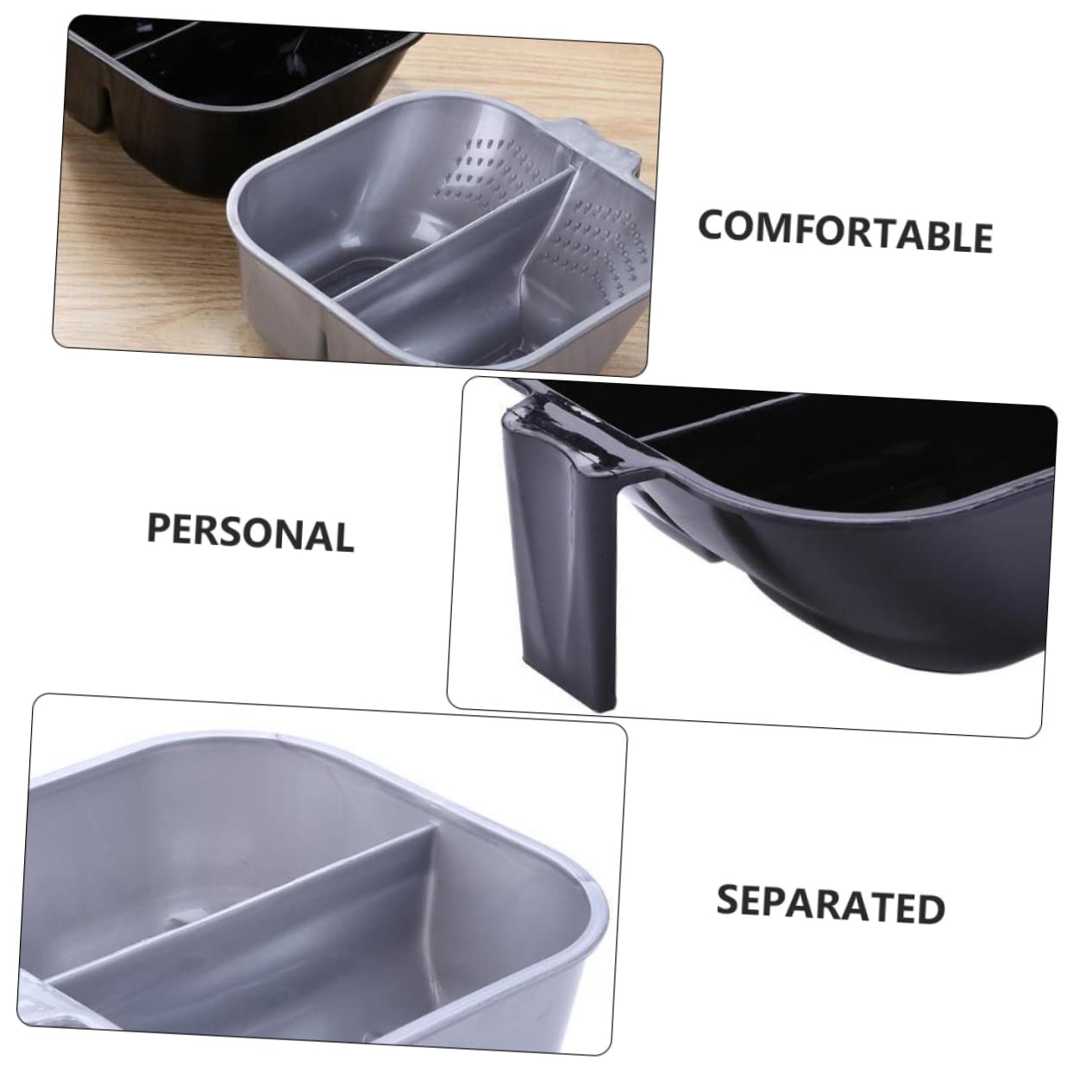 VICASKY Salon Hair Dye Bowl Double Mixing Bowl Set for Hair Coloring Comfortable to Hold Handle Space-saving Design Home Salon Use