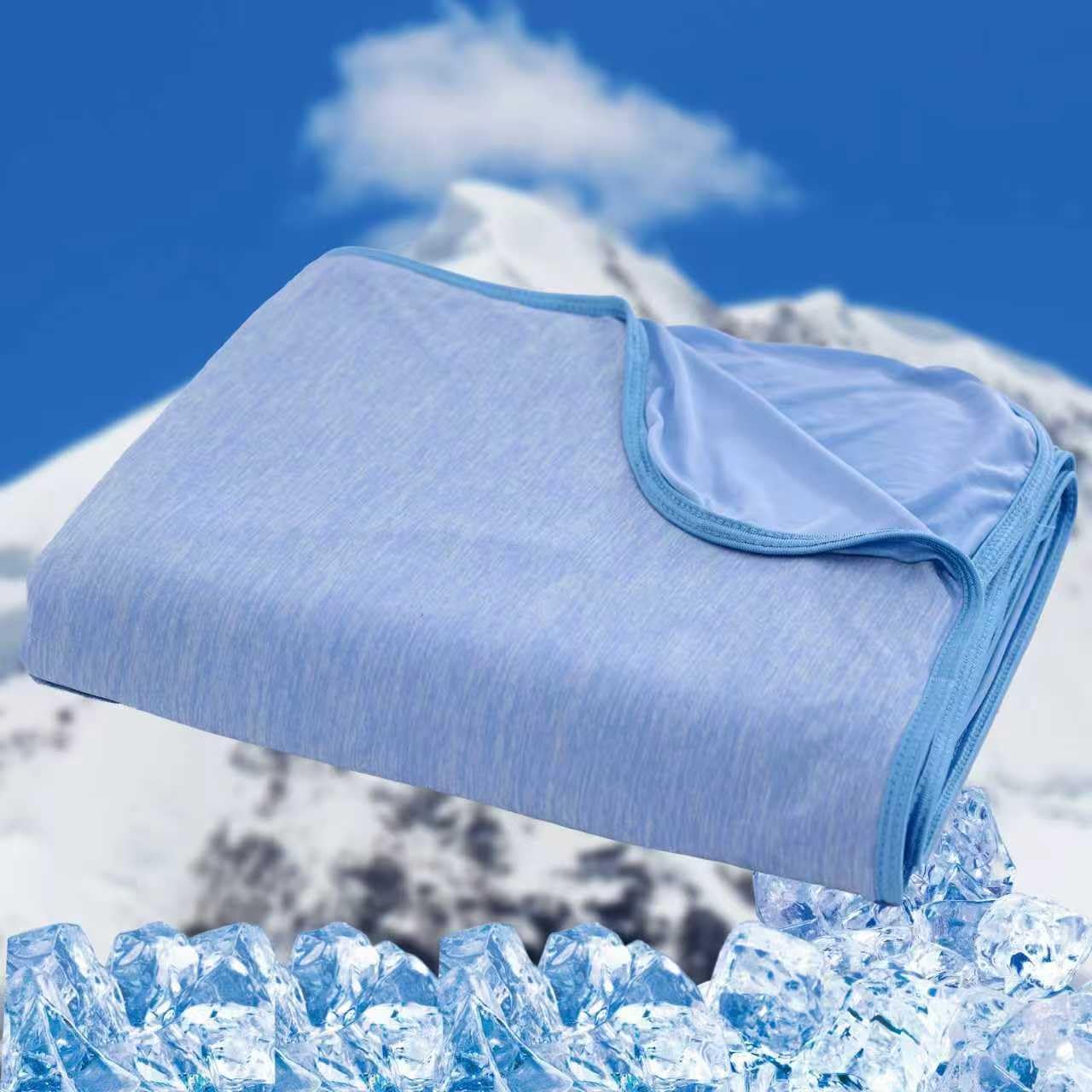 Cooling Blanket for Hot Sleepers - Summer Blanket Thin Lightweight for Bed, Q-Max>0.4, Breathable, Double-Sided, Absorbs Heat to Keep Body Cool from Night Sweats, 90"x90" Queen Size, Blue