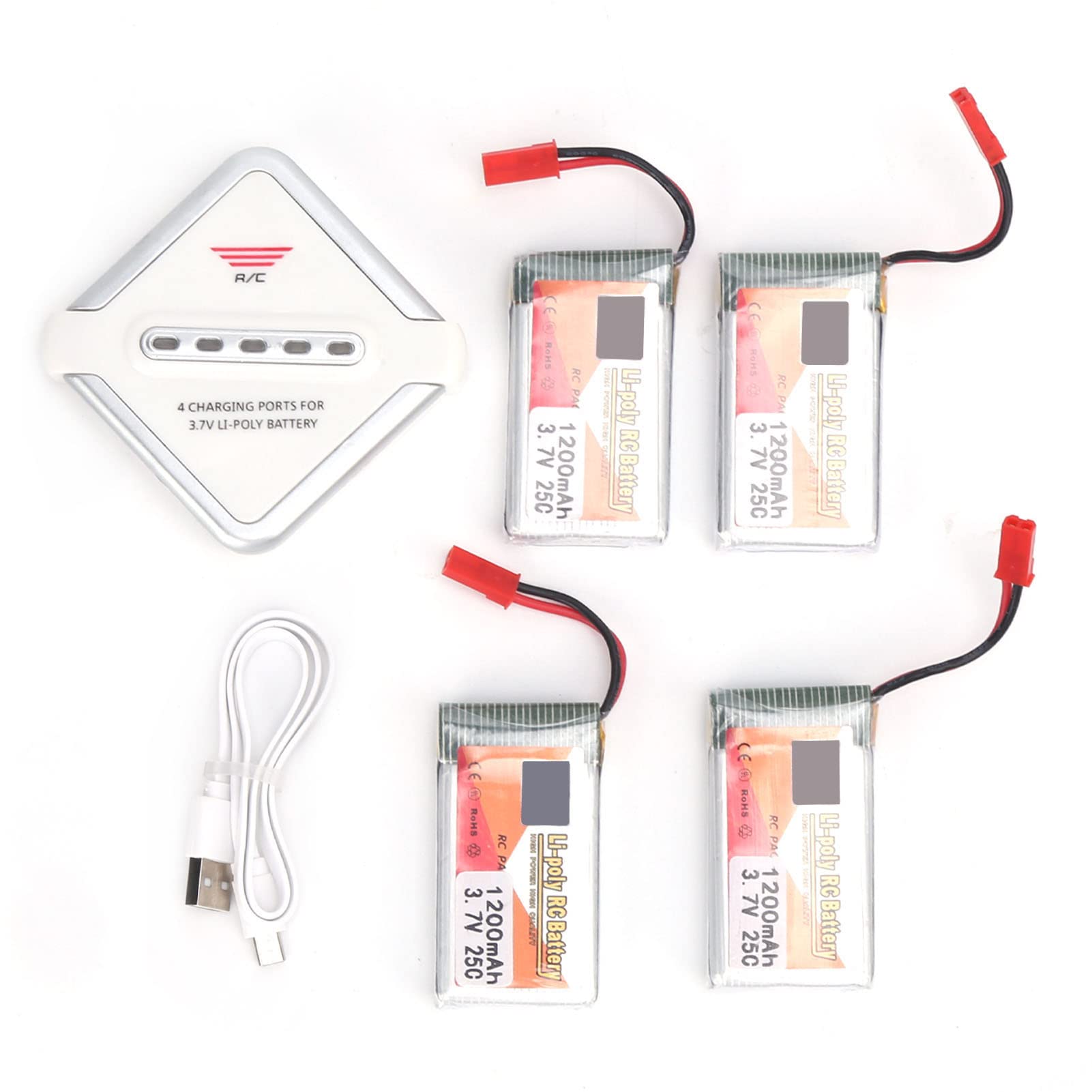Paquete de batería Lipo de 1200mAh 25C para Cargador de Coches RC Enchufe JST