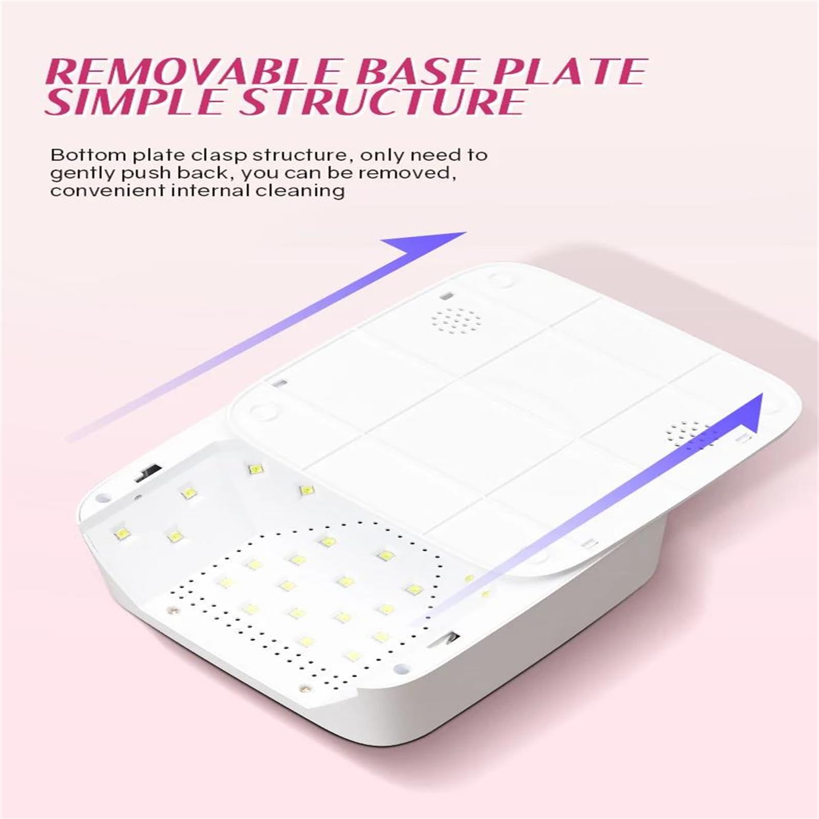 Negro,Lámpara UV inalámbrica Recargable para uñas con 30 LED y 5 ajustes de Temporizador. Lámpara UV para manicura Profesional.
