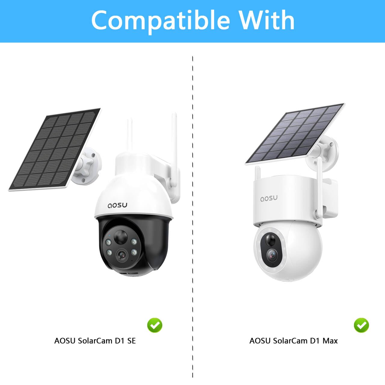 HOLACA Camera and Solar Panel Gutter Mount Compatible with AOSU 2K 3MP / 3K 5MP Surveillance Camera Outdoor Solar (Camera and Solar Panel Not Included) - Image 3