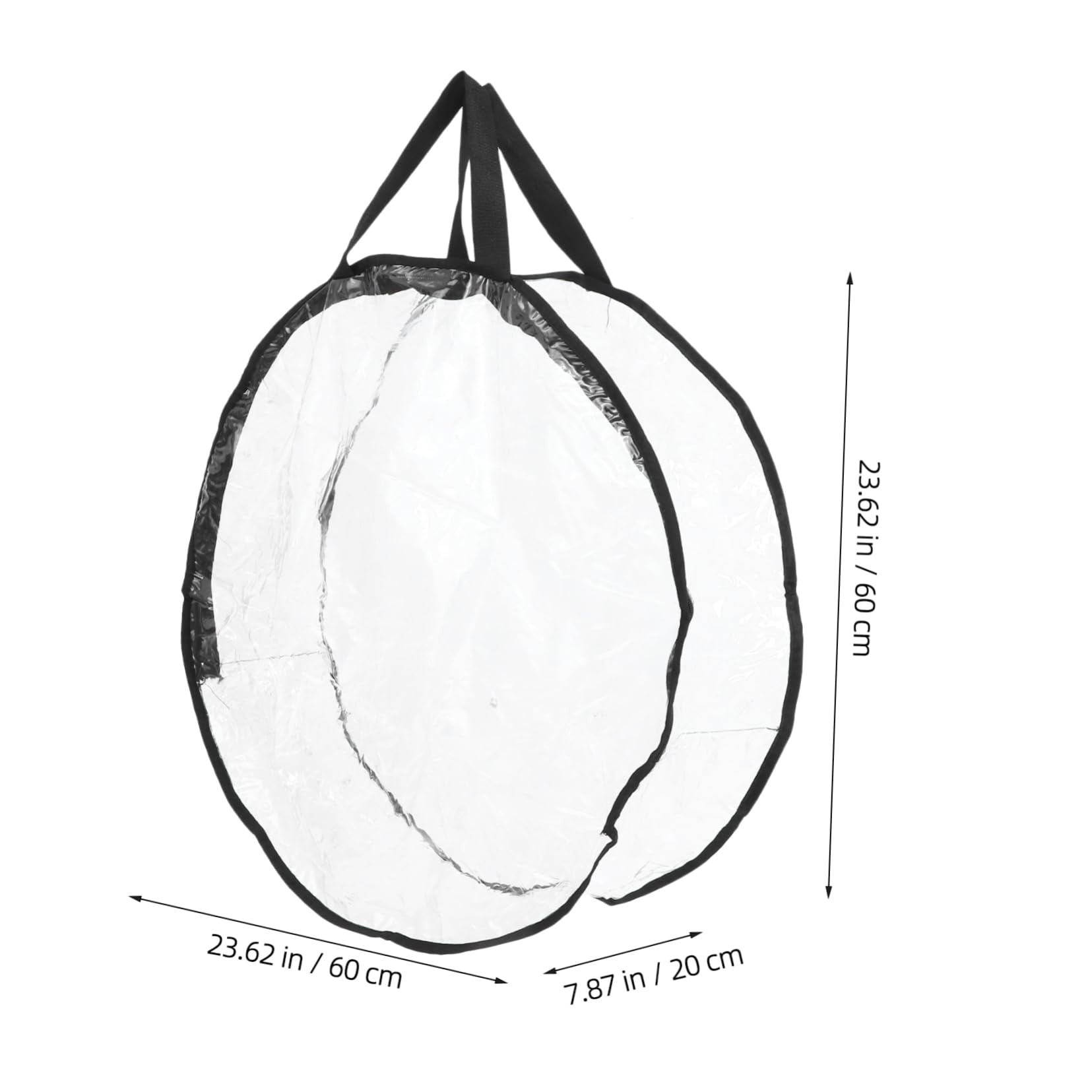 Cabilock 60cm Diameter Christmas Wreath Bag Clear PVC Storage Organizer Decorative Water-Resistant Foldable Modern Design