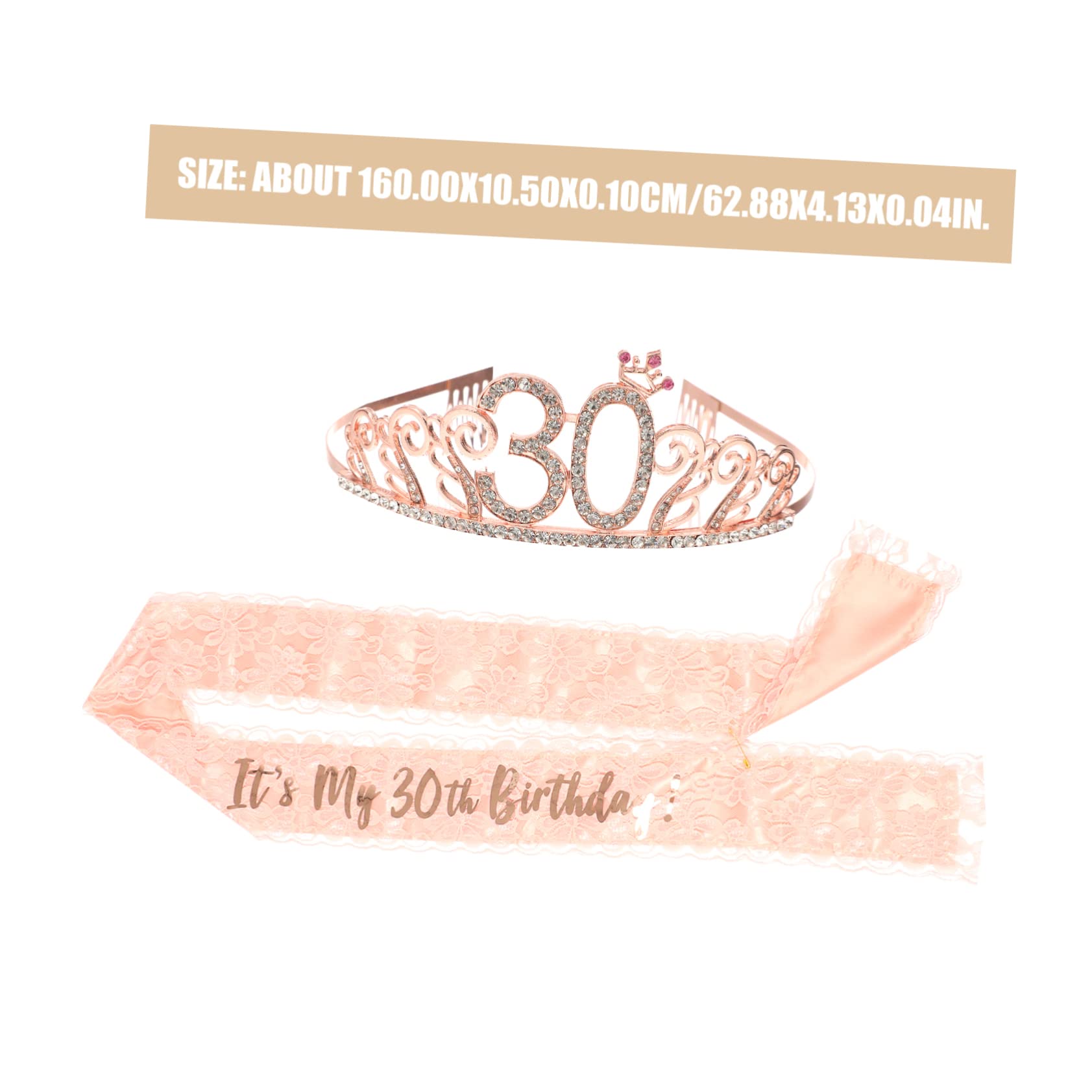 Beavorty 5ensembles Sash Et Diadème Élégant Pour Anniversaire Couronne Et Écharpe Pour Femmes Accessoires De Fête Doré Pour Célébrer Les Ans