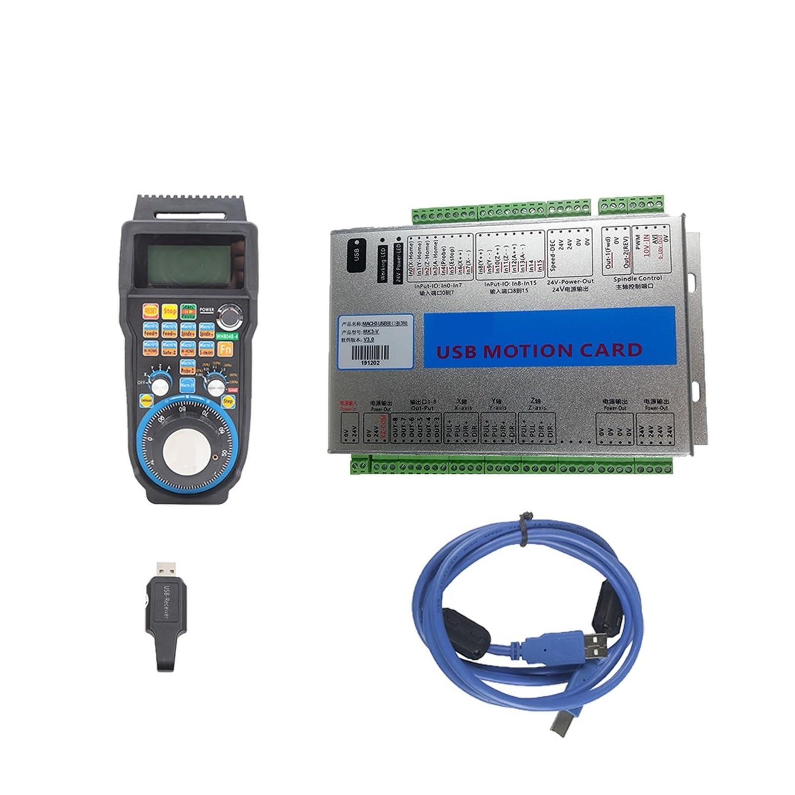 Kit CNC Controlador XHC MKX-V 3 4 6 Ejes Tarjeta de Control de Movimiento USB Volante Colgante MPG inalámbrico WHB04B(6AXIS)