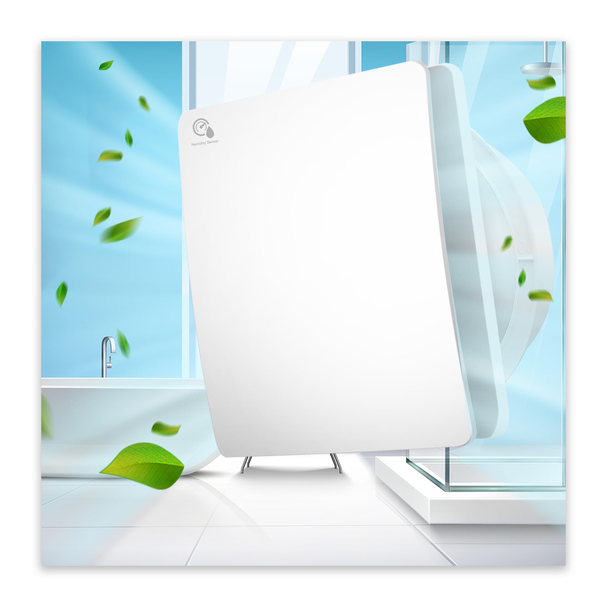 100 mm Ventilador Extractor de Baño con Sensor de Humedad y Temporizador Ventilador Silencioso ≤34 dB, Válvula Antirretorno, 95 m³/h Montaje en Pared,Techo o Ventana para Baño,Cocina,Inodoro