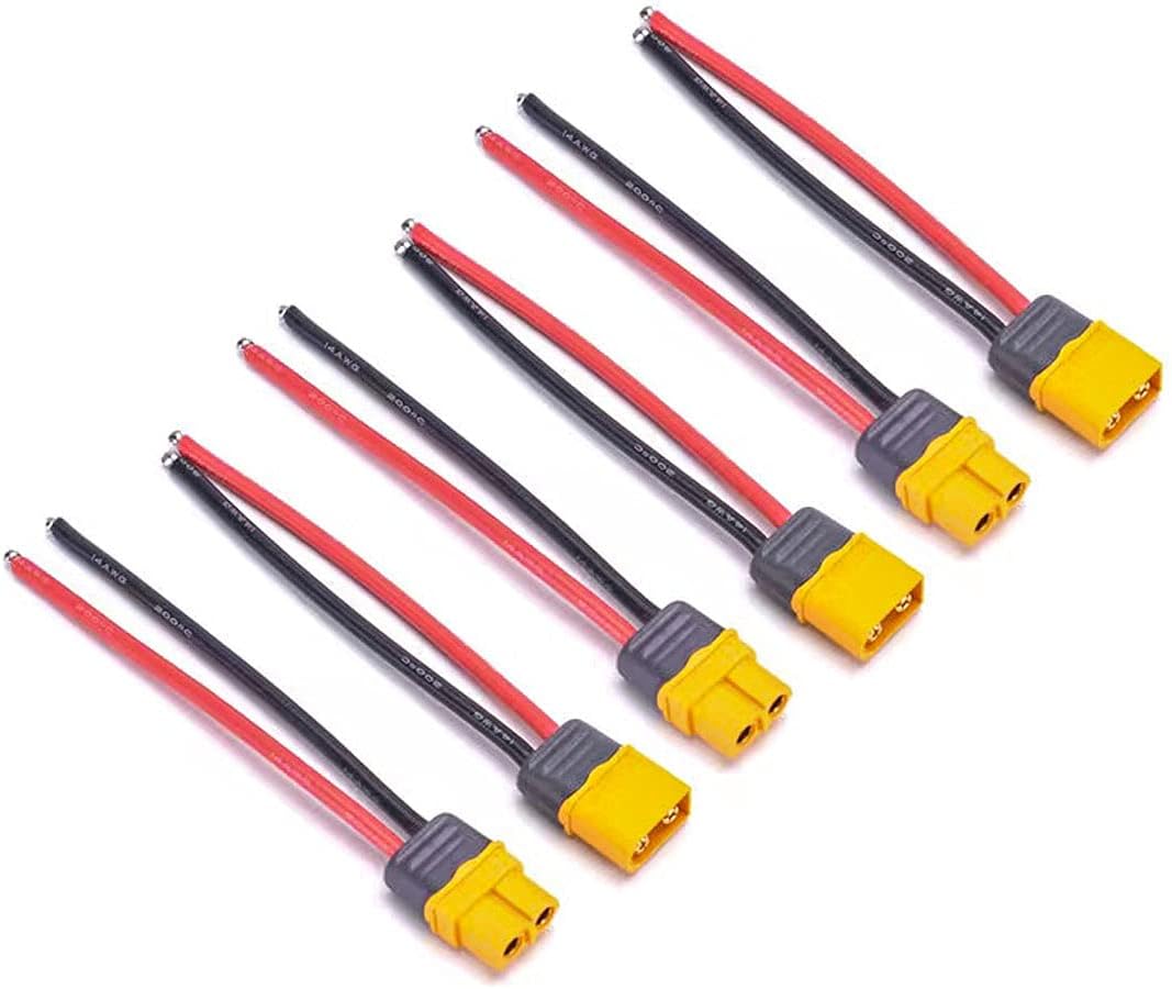 3 Pairs XT60H XT60 Plug Male Female Connector with 12awg Silicone Wire 3.93 inch for RC Lipo Battery FPV Racing Drone