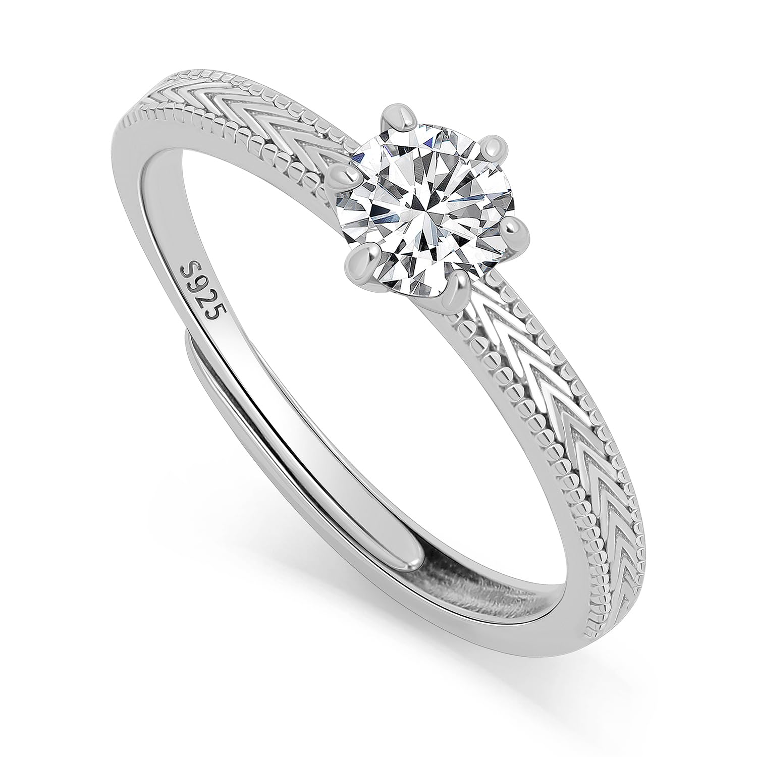 Meissa Alianzas Anillos de Compromiso para Pareja Plata de Ley 925 Ajustables Juego de 2 Regalo Boda Promesa Aniversario, Mujer 2mm con Circonita 0,28ct + Hombre 3mm