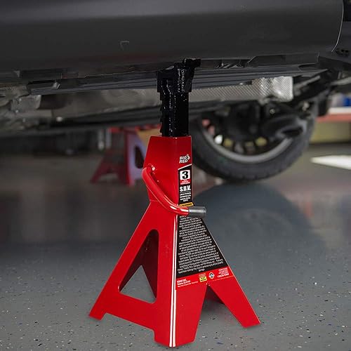 Miniatura 9 de BIG RED T41202 Torin Steel Jack Stands 12 Ton (24,000 lb) Capacidad, Rojo, 1 Par