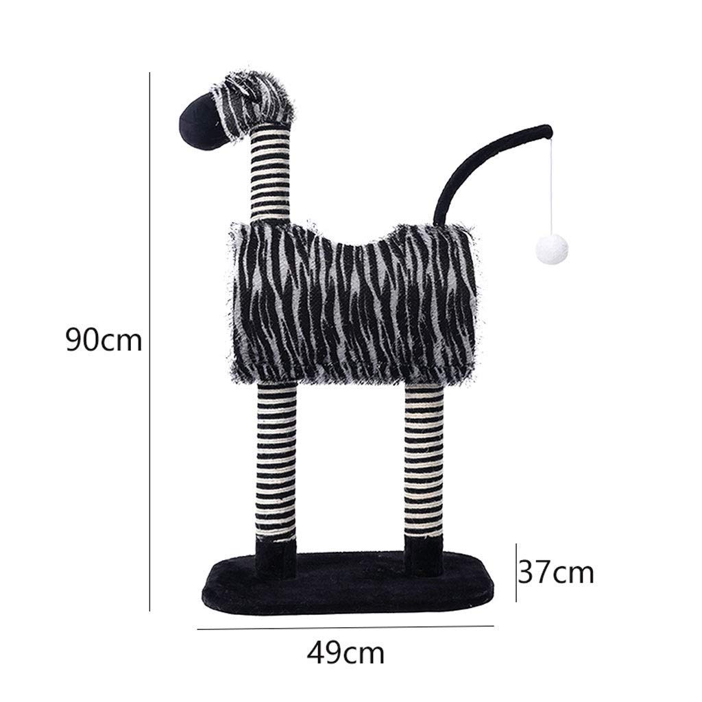 MU Zebra Cat Tree, Cat Tower Cat House Condominio con Postes de Rasguños, Actividad Torre Gato Play Muebles de Casa con Pelota Colgante, Juguete para Gatos