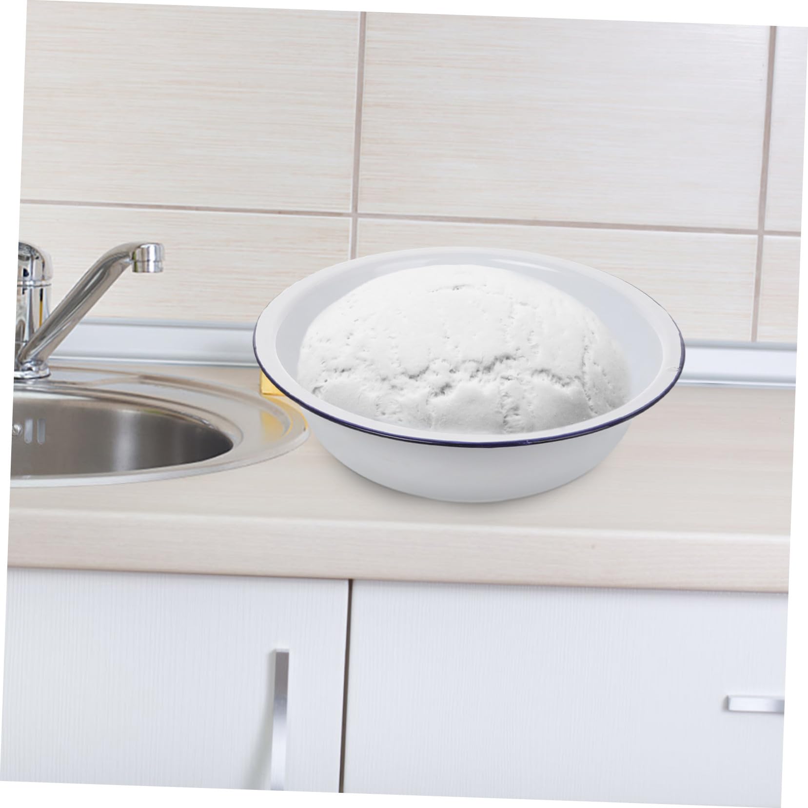 Bacinella Smaltata Vintage Bianco Classico Catino Spesso Resistente per Lavare Frutta e Ciotola e Capiente per Uso