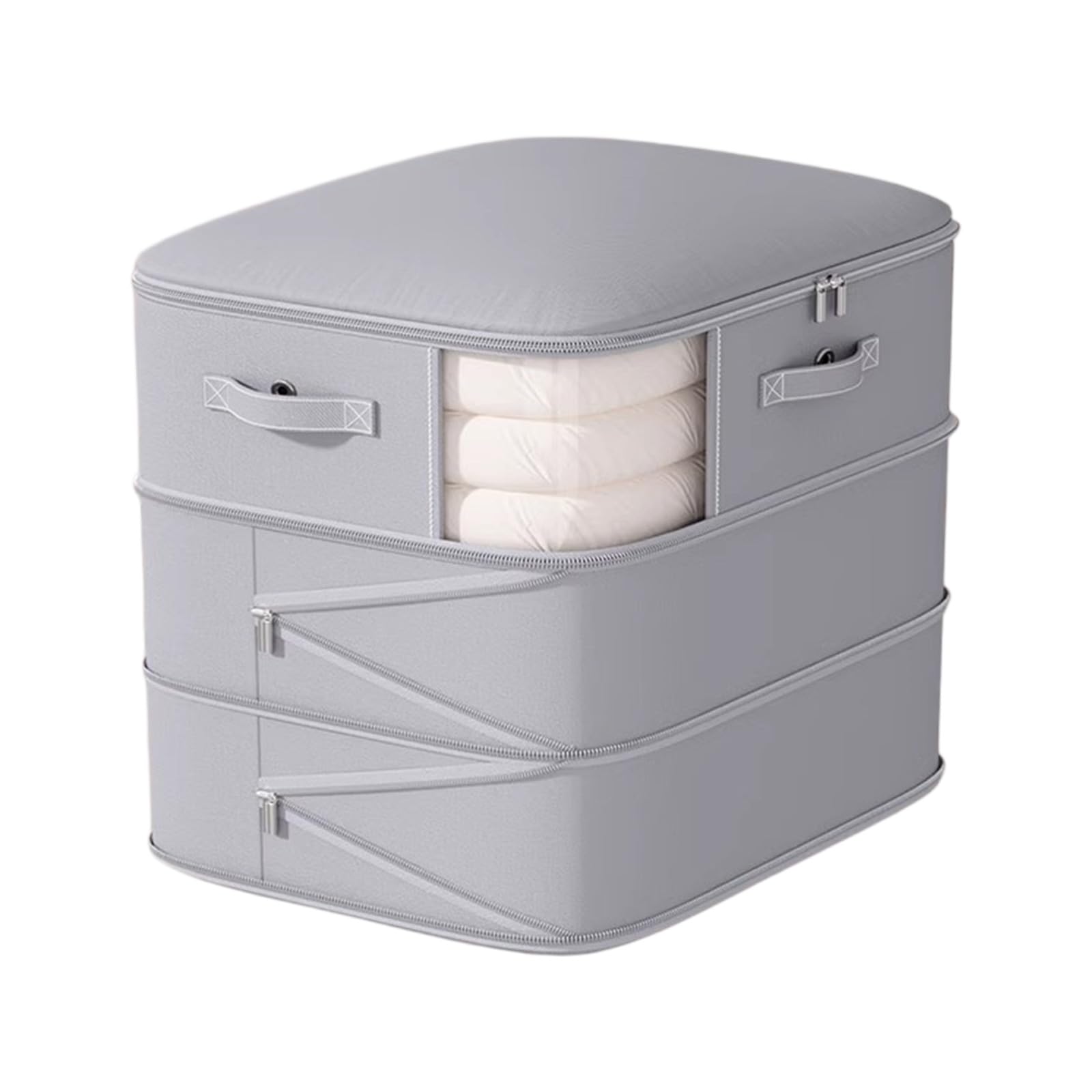 HENYGEN Intelligent Vacuum Packed Organizers Bags with Separate Sections Seasonal Clothing Storage Sacks for Easy Access to Stored Items Storage Bags with Window