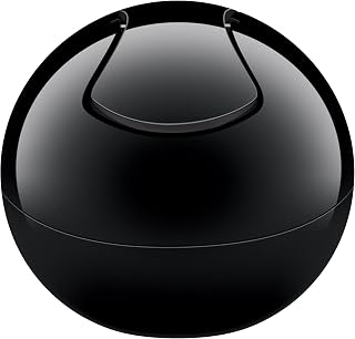 Spirella 10.15139 Kosmetikeimer 1 Liter Abfalleimer Schwingdeckeleimer Tischabfalleimer Bowl Schwarz