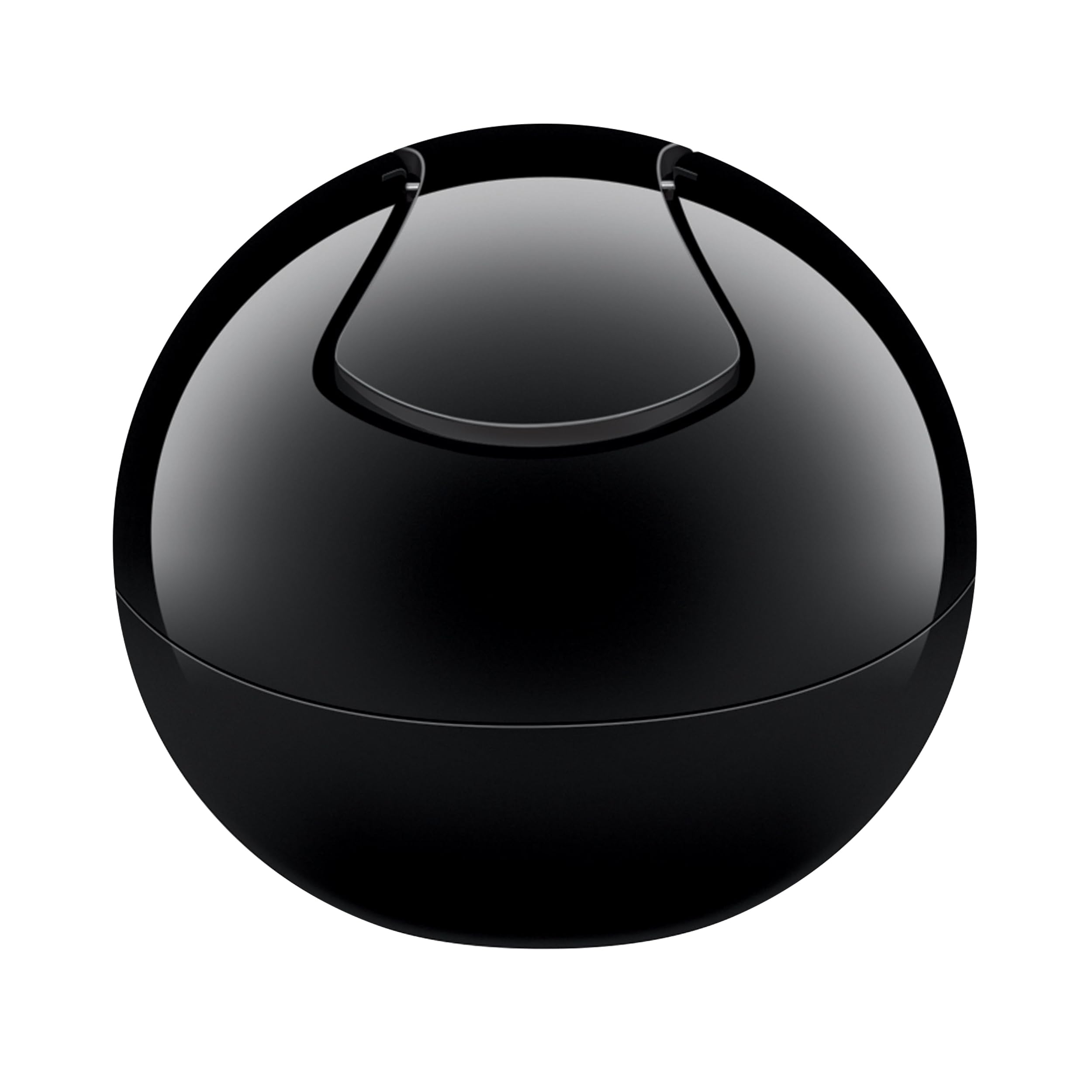 Spirella - Poubelle à Bascule Modèle BOWL - Compacte - Hygiénique et Design Moderne - Facile à utiliser grâce à son couvercle basculant et amovible - 1L - Noir uni