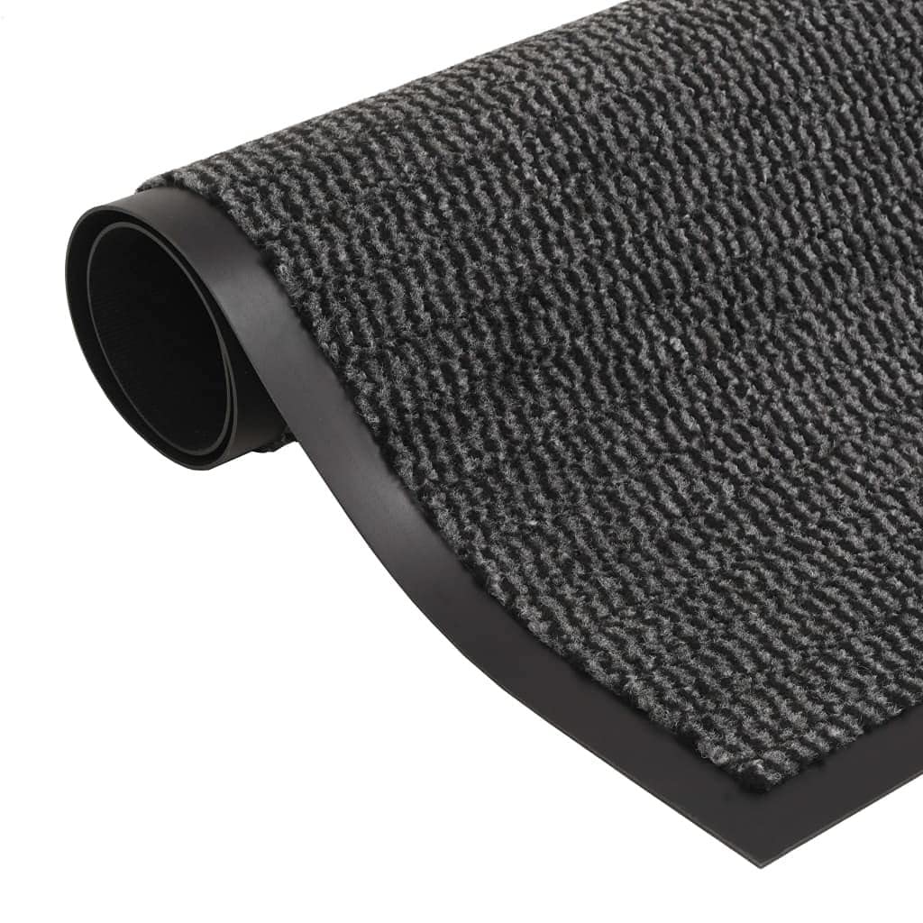 Lot de 2 tapis d'entrée antidérapants, pour l'intérieur et l'extérieur, convient pour les zones très fréquentées à l'intérieur et à l'extérieur, rectangulaire, tufté 60 x 90 cm (anthracite)