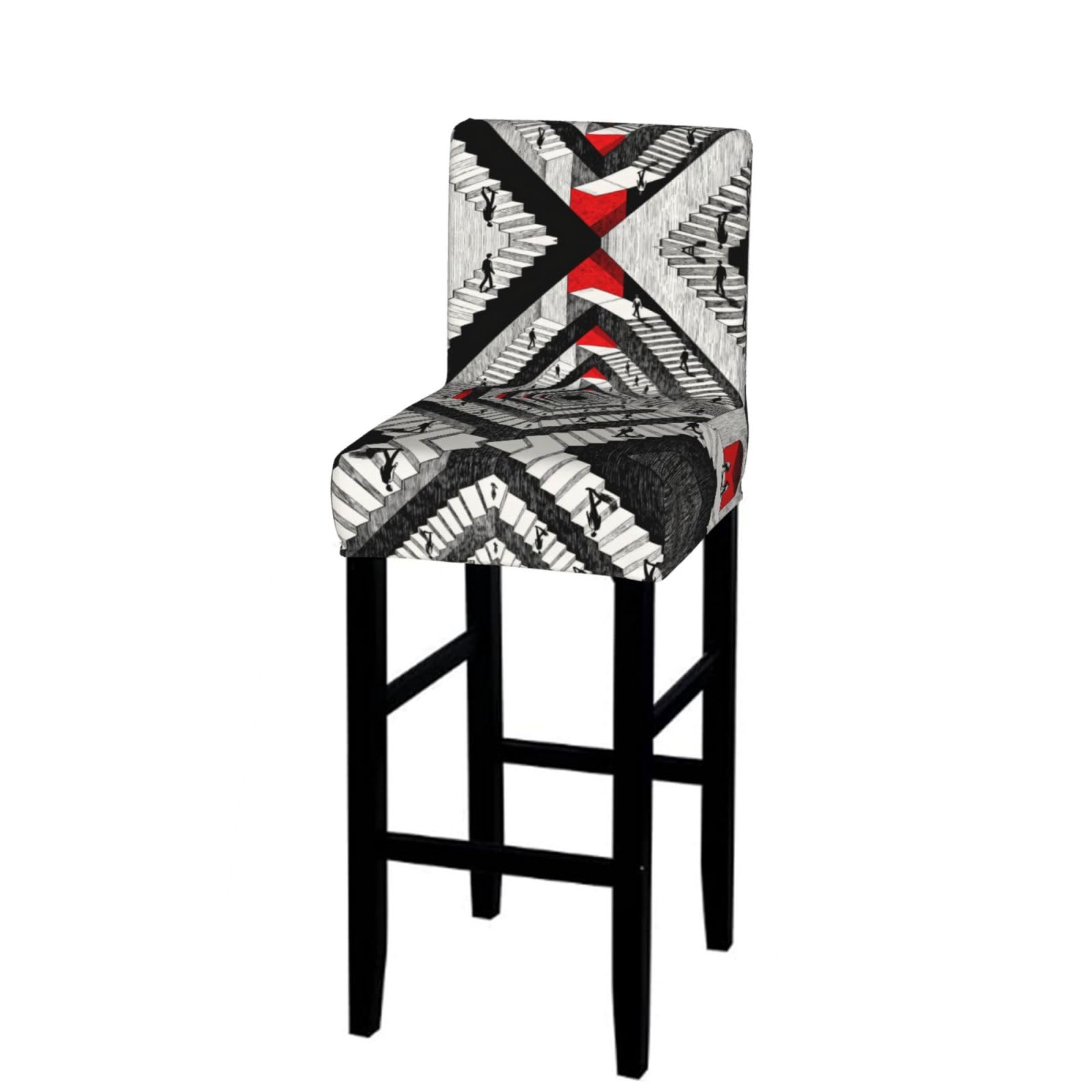 Circular staircase Bar Stool Cover-Stretchy Chair Slipcover for Kitchen