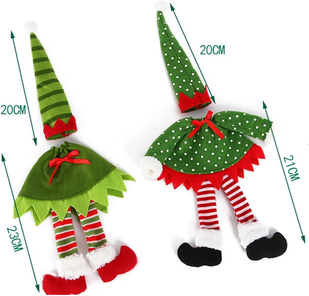 Christmas Wine Bottle Cover 2pcs Decorative Stripes for Holiday Party image 3
