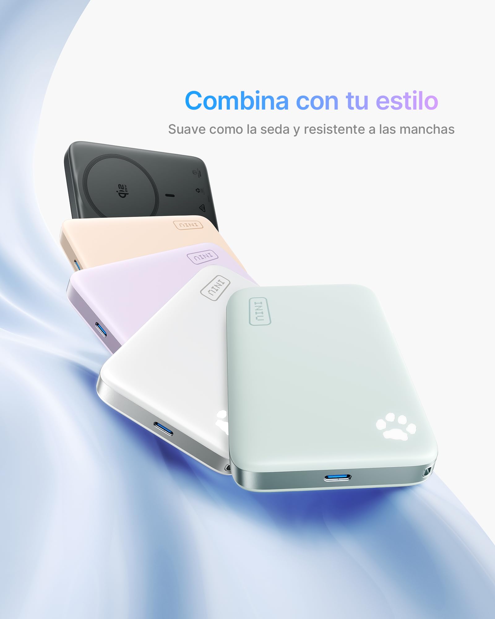 INIU Compacta Power Bank para MagSafe, 10000mAh Certificación Qi2.2 Inalámbrica 25W