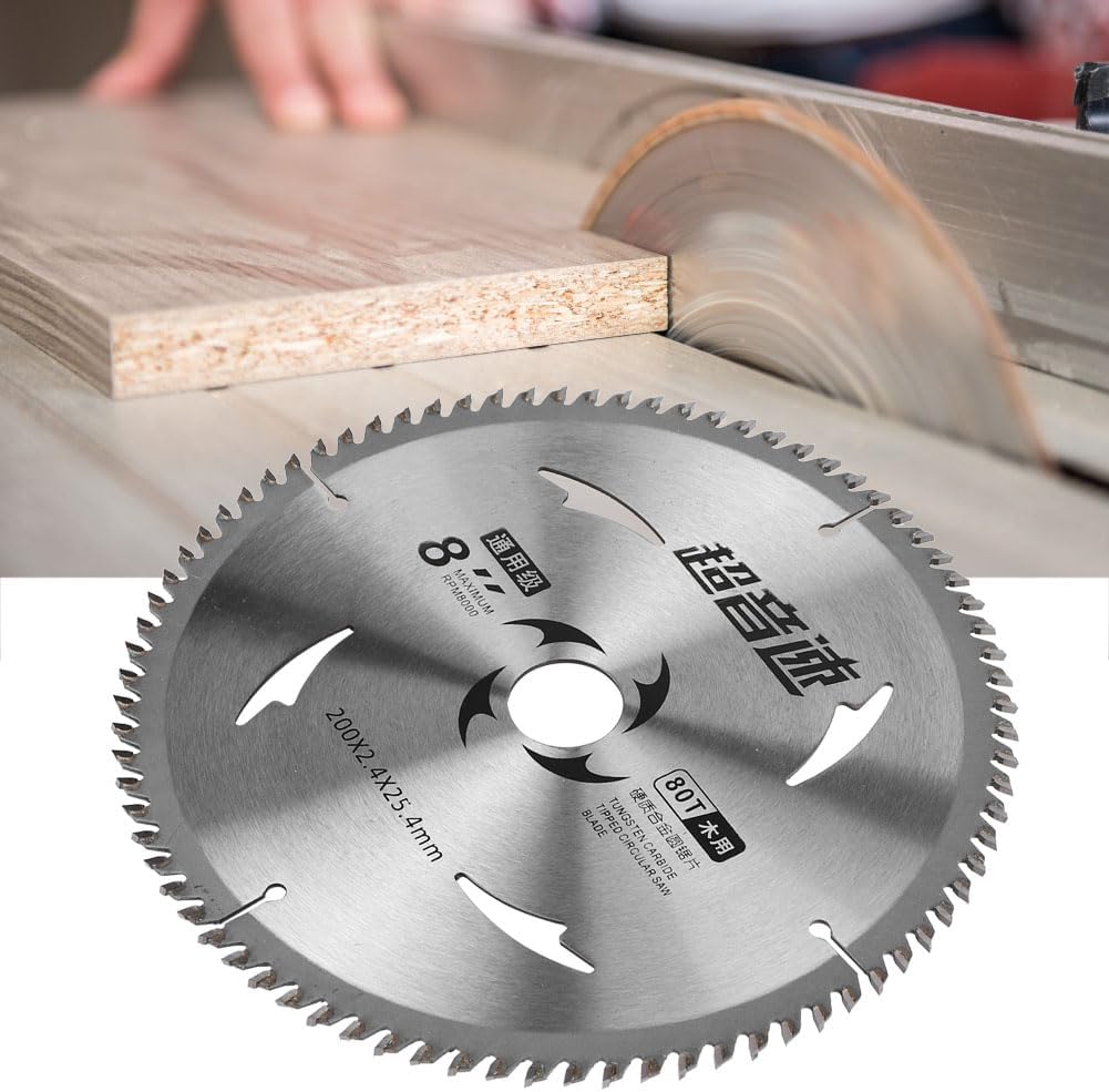 Carbide Tipped Circular Saw, 8 Inch 80 Teeth Ultra Fine Finish Professional Woodworking for Smooth Cuts in Wood Plywood Chipboard Laminated Materials