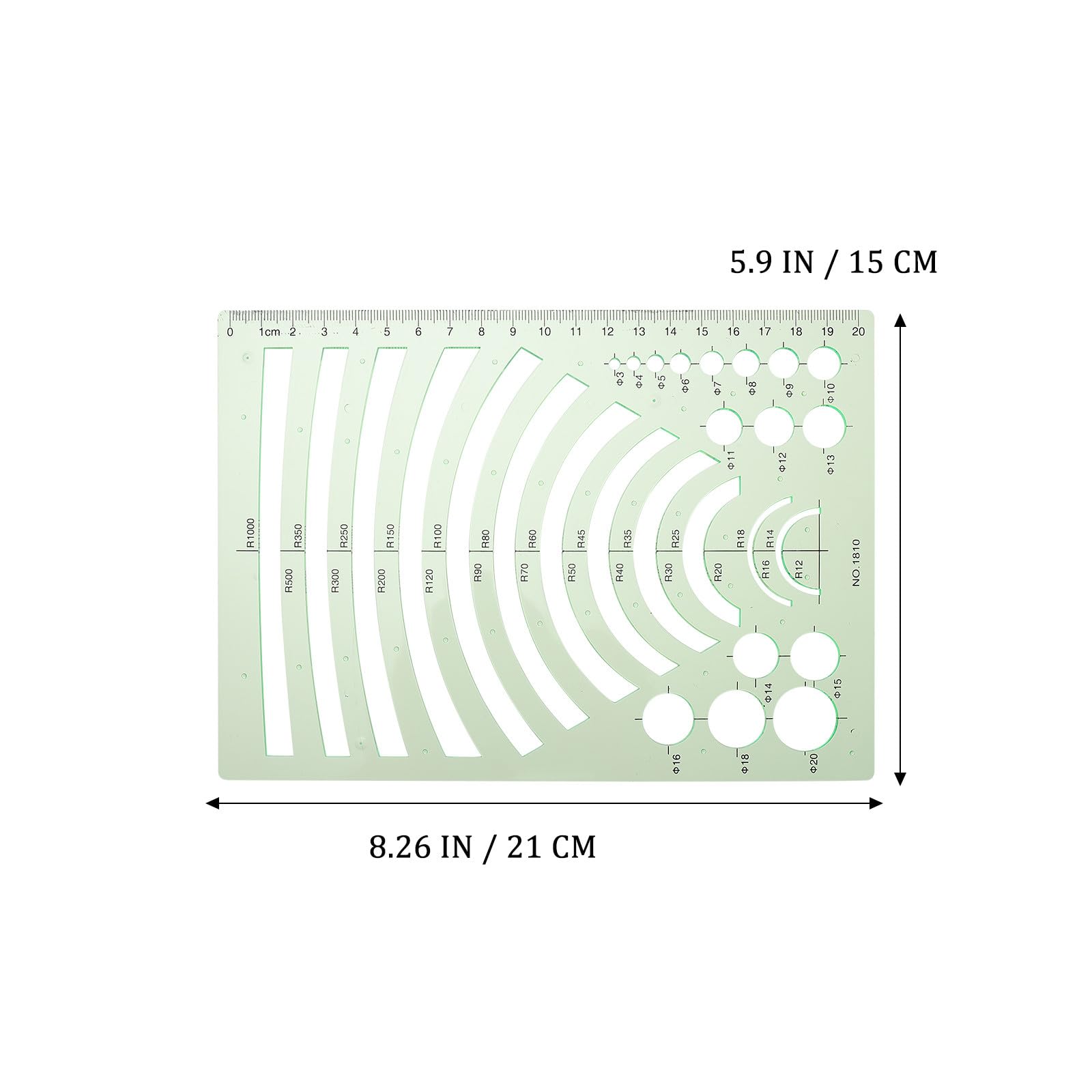 Plantillas de Dibujo Geométrico Huecas Pet 13 Piezas para Hacer Tú Mismo, Reglas de Medición para Dibujo Técnico y Artístico, Herramientas para Escuela y Oficina