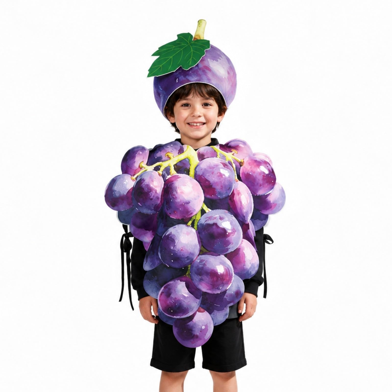 Costume da Uva con Copricapo Multifunzionale Costume da Uva Traspirante Tunica con Cappello per lloween, Servizi Fotografici