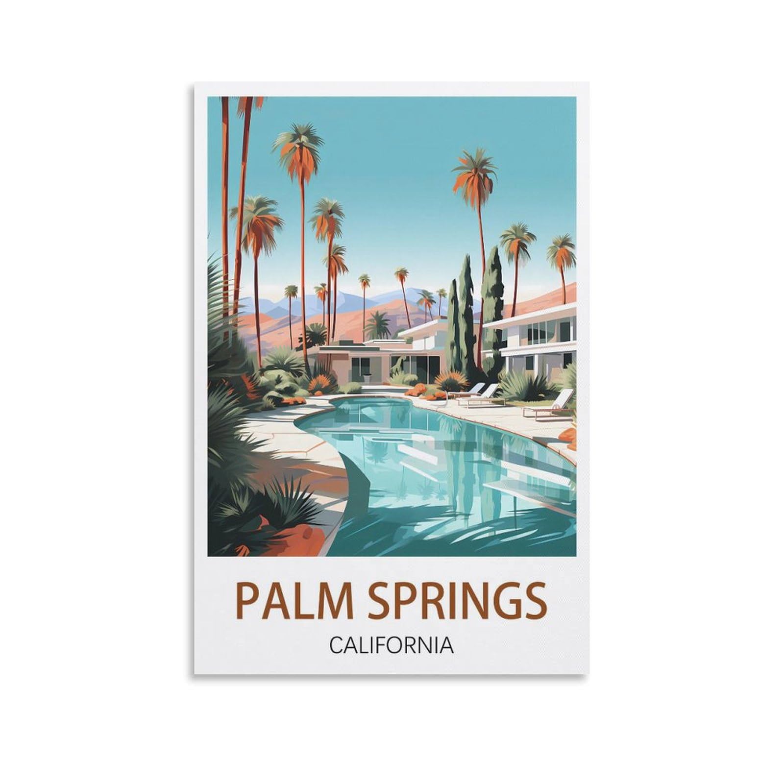 EZMLFA 5D Diamond Art Kits for Beginner,Palm Springs California,Diamond Art Kits Gem Cross Stitch Easy Kits for Beginner Crystal Art Crafts Home Wall Decor 30x40cm