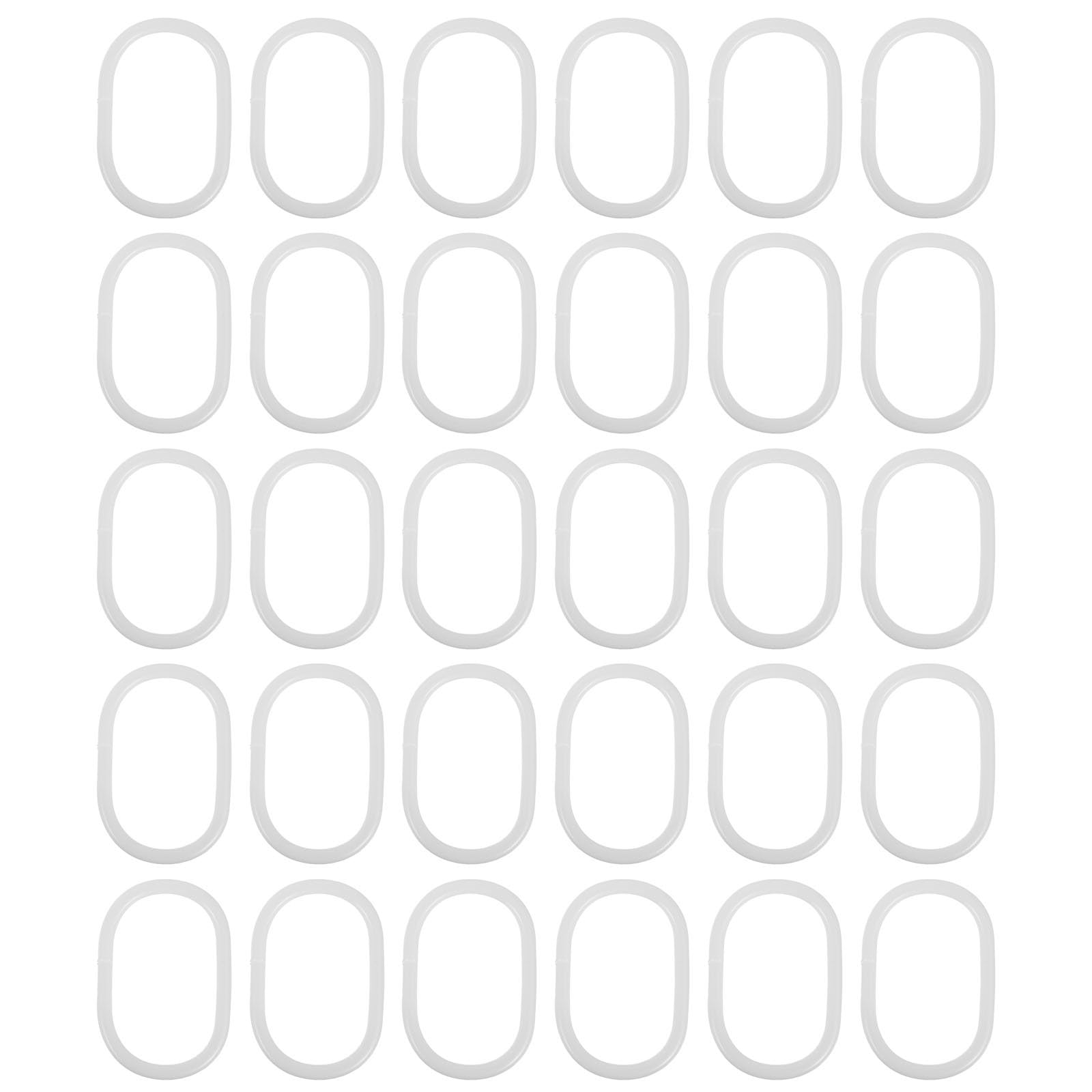 Zerodeko 100 Ganci per da Doccia - Anelli Decorativi in ​​plastica per da Doccia - Ganci ovali per tendaggi con Chiusura a Scatto Facile per Asta per tendaggi da Bagno