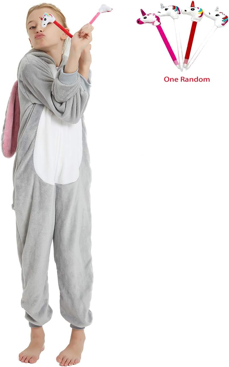 ABENCA Easter Kids Bunny Onesie Rabbit Pajamas for Girls Cartoon One Piece Animal Halloween Christmas Cosplay Costume