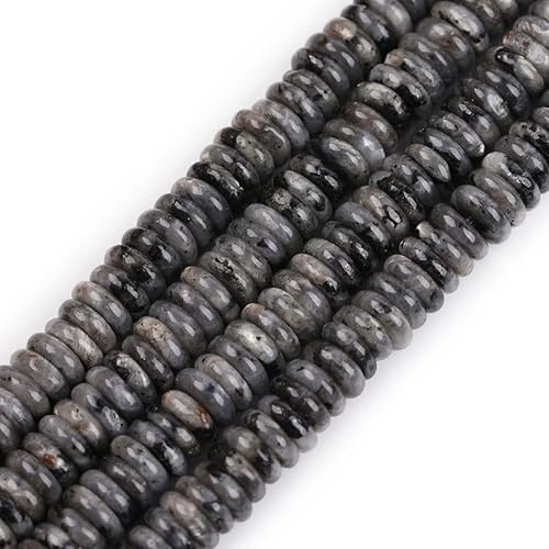 Miniatura 21 de JOE FOREMAN Piedra de ágata negra pulida natural de 0.079 x 0.236 in, disco Heishi Rondelle, cuentas espaciadoras para fabricación de joyas, hebra