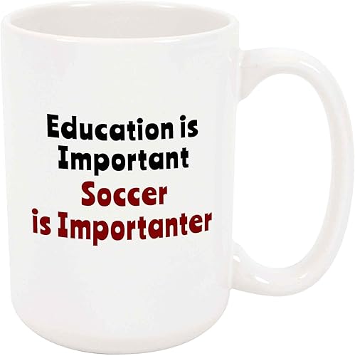 Taza de café con texto en inglés "Soccer is Importanter", divertido regalo deportivo de equipo de jugadores, taza de cerámica, regalo de