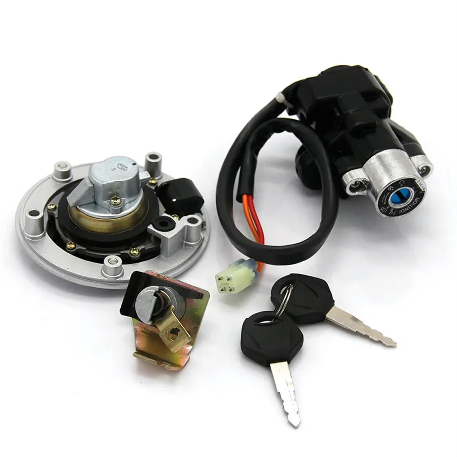 Zündschloss Motorrad Für Suzuki SV650 Für SV650A Für SV650SF Für SV650S Für SFV650 Für SV1000S SV1000 Motorrad-Zündschalter Tankdeckel Sitzschloss Schlüsselsatz Zündschalter Sitzschloss