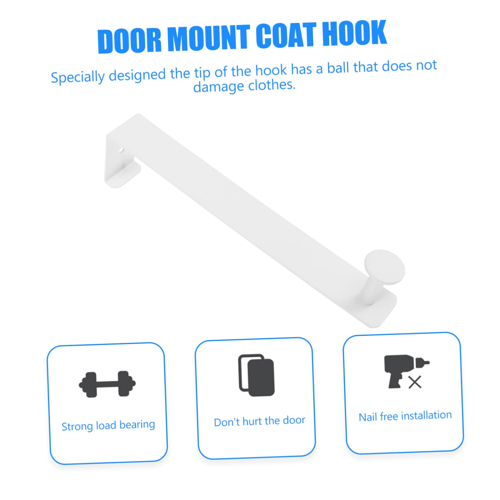 TIDTALEO 2Pcs Shaped Over The Door Hooks for Bathroom Storage Door Hanger Hooks Space Saving Design Easy Installation for Coats Towels and Clothes