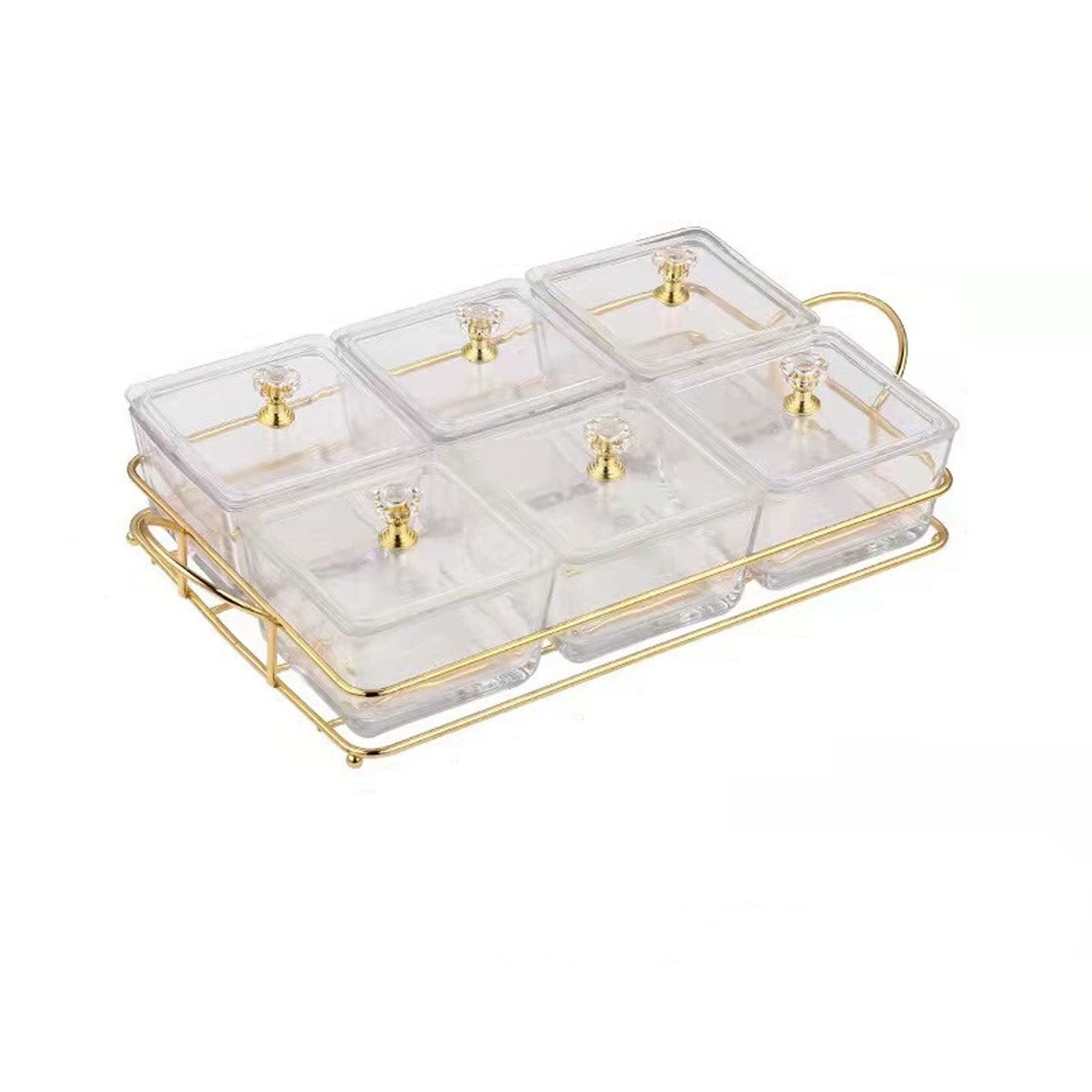 Ensemble de plateaux à fruits en acrylique pour fruits et noix, bol à salade avec couvercle pour le stockage des collations et des desserts, convient pour le stockage des noix et des fruits secs