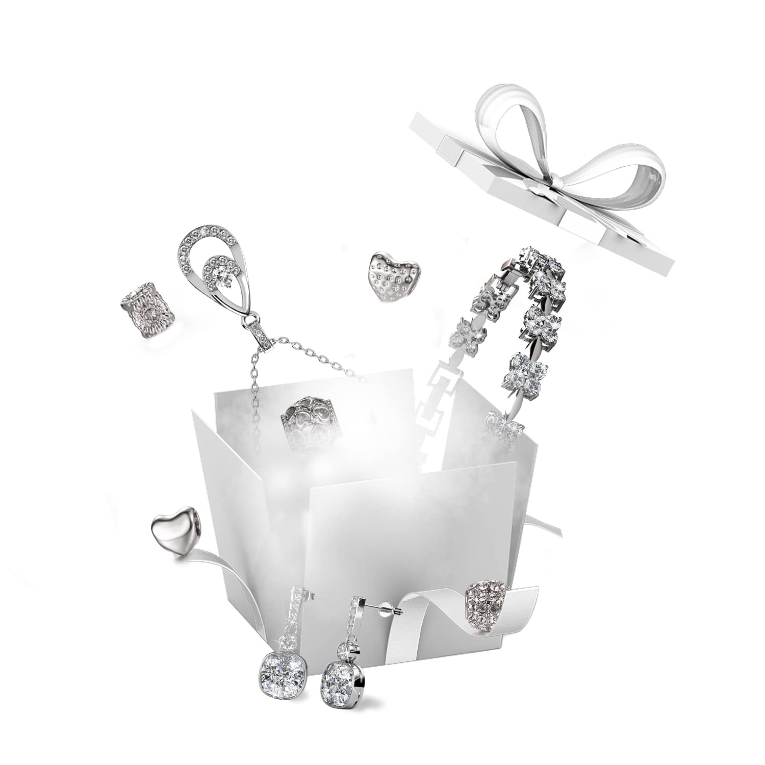 Calendario dell'Avvento fai da te – Set di 13 gioielli e 11 perle – oro rosa o argento o entrambi – orecchini + bracciali + anello + ciondolo + collana – Natale