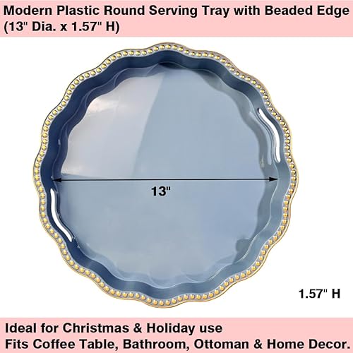 Miniatura 9 de Bandeja de servir rosa con asas, bandeja decorativa rectangular para mesa de café, bandeja otomana de plástico para sala de estar, baño, mesa