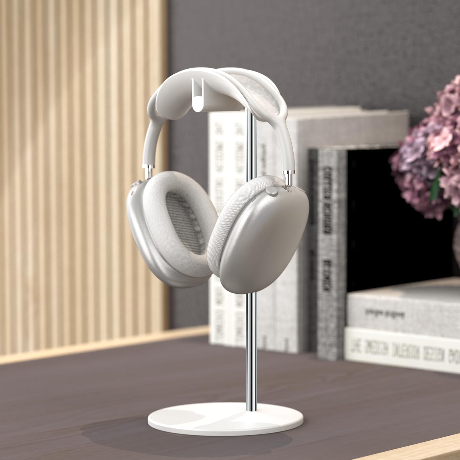 Support pour Casque, Porte pour Headset de Bureau avec Base en Aluminium, Compatible avec AirPods Max, Beats, Bose, B&O, Sony, Sennheiser, Gaming (Blanc)