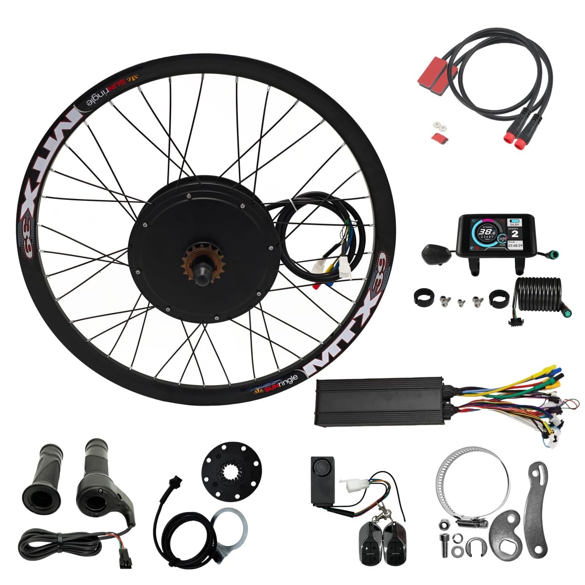 UK Stock 48-72V 3000W 66.0 cm 69.8 cm 73.7 cm MTX39 Zestawy do konwersji tylnego koła do roweru elektrycznego