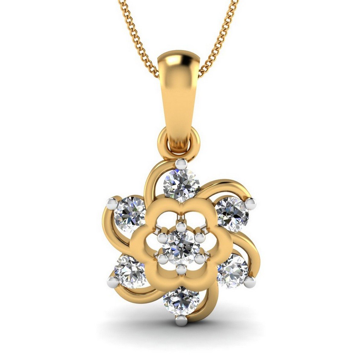 18KT Yellow Gold Amore Pendant for Women-image-37