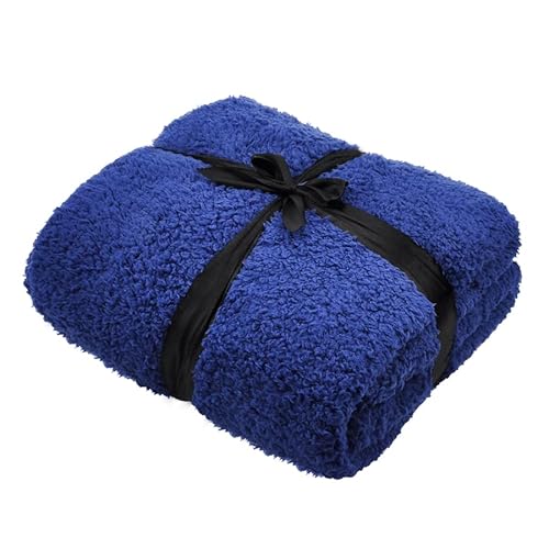 Catalonia Blue Sherpa Throw Blanket, Fuzzy Snuggle Blanket For Camping Traveling Couch Bed, Super Soft, Light Weight, Reversible, All Season Use,50X60 Inches #TOP1