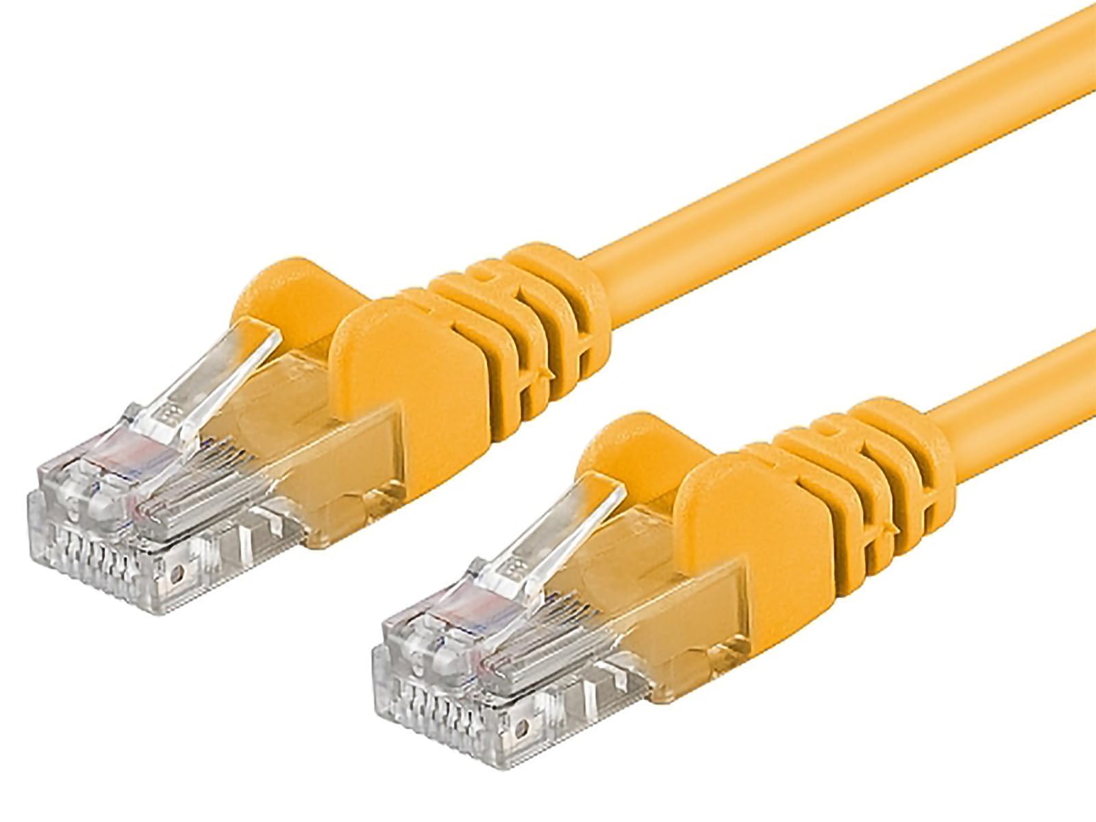 PremiumCord 5m Yellow Ethernet Cable, Cat5e, UTP, 1Gbit/s, RJ45, 16 Pin, 26 AWG, UL Certified, For Computers, Servers, Routers, TVs