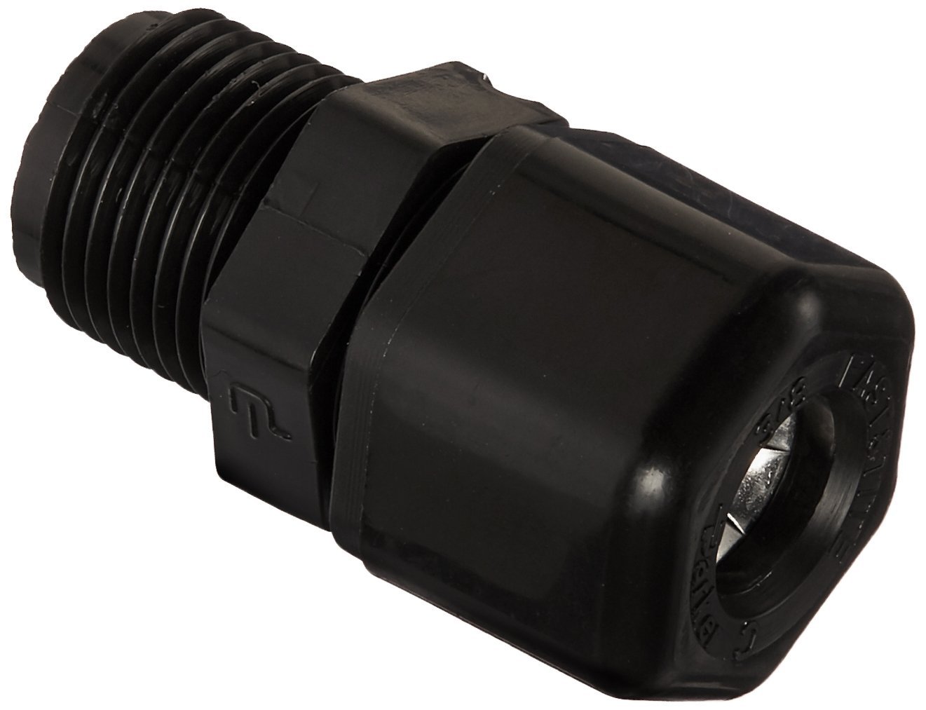 Parker Hannifin P6MC6 Fast & Tite Polypropylene Male Connector Fitting, 3/8