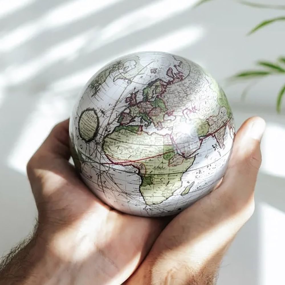 MOVA Globe Antyczna Biel Cassini Klasyczny (4,5") | Samonapędzający się globus zasilany światłem | Cicha praca bez baterii | Dekoracja biurka lub prezent